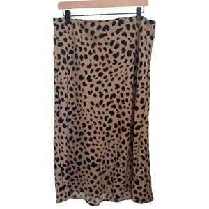 Rachel Zoe Leopard Print Midi Skirt Size 12